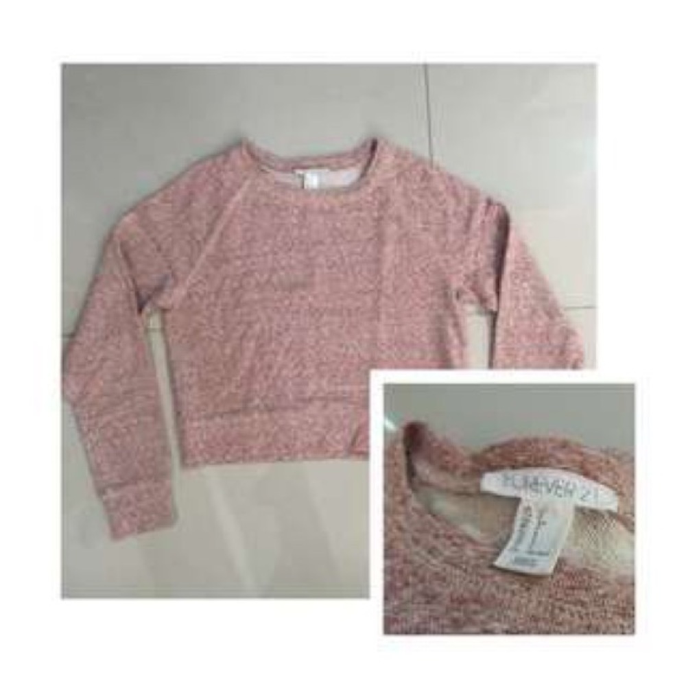 pink cropped sweater